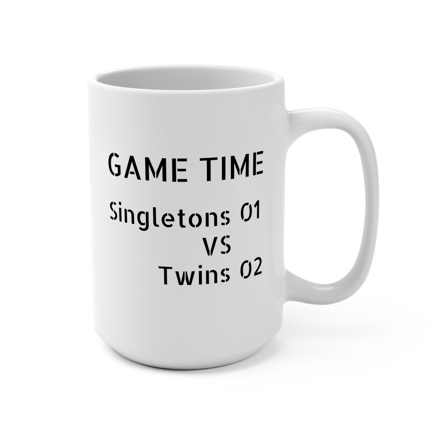 Singletons VS Twins Game Time Mug 15oz